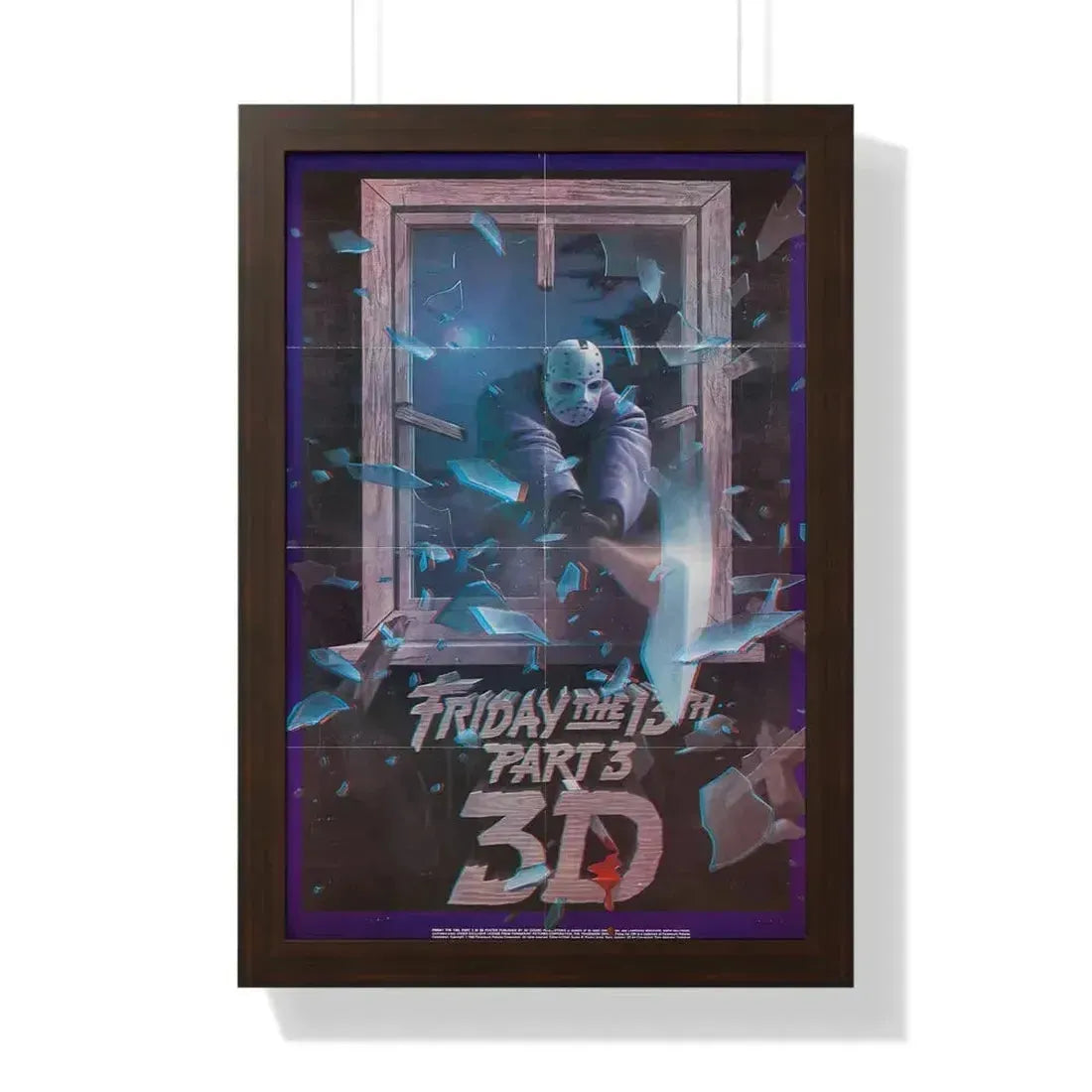 FRIDAY THE 13TH 3-D 1982 - Framed Movie Poster 16″ x 24″ Walnut - The Sticker Space