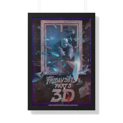 FRIDAY THE 13TH 3-D 1982 - Framed Movie Poster 20" x 30" Black - The Sticker Space
