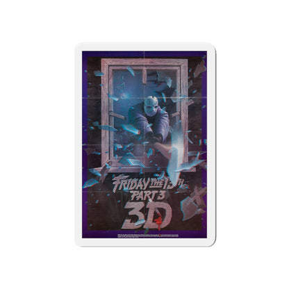 FRIDAY THE 13TH 3-D 1982 Movie Poster - Die-Cut Magnet-6 × 6"-The Sticker Space