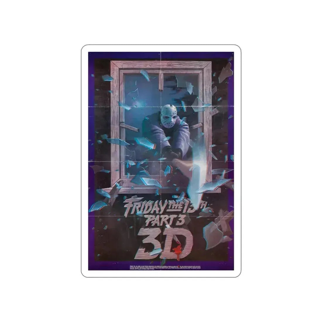 FRIDAY THE 13TH 3-D 1982 Movie Poster STICKER Vinyl Die-Cut Decal 5 Inch - The Sticker Space