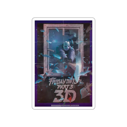 FRIDAY THE 13TH 3-D 1982 Movie Poster STICKER Vinyl Die-Cut Decal - The Sticker Space