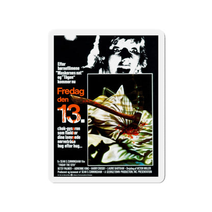 FRIDAY THE 13TH (DANISH) 1980 Movie Poster - Die-Cut Magnet-4" x 4"-The Sticker Space