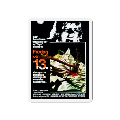 FRIDAY THE 13TH (DANISH) 1980 Movie Poster - Die-Cut Magnet-6 × 6"-The Sticker Space