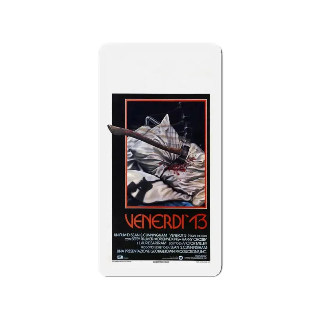 FRIDAY THE 13TH (ITALIAN) 1980 Movie Poster - Refrigerator Magnet 3 Inch - The Sticker Space