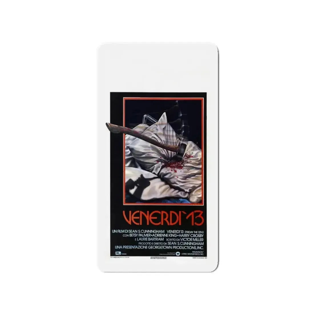 FRIDAY THE 13TH (ITALIAN) 1980 Movie Poster - Refrigerator Magnet - The Sticker Space