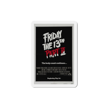 Friday the 13th Part 2 1981 Movie Poster Die-Cut Magnet-3" x 3"-The Sticker Space