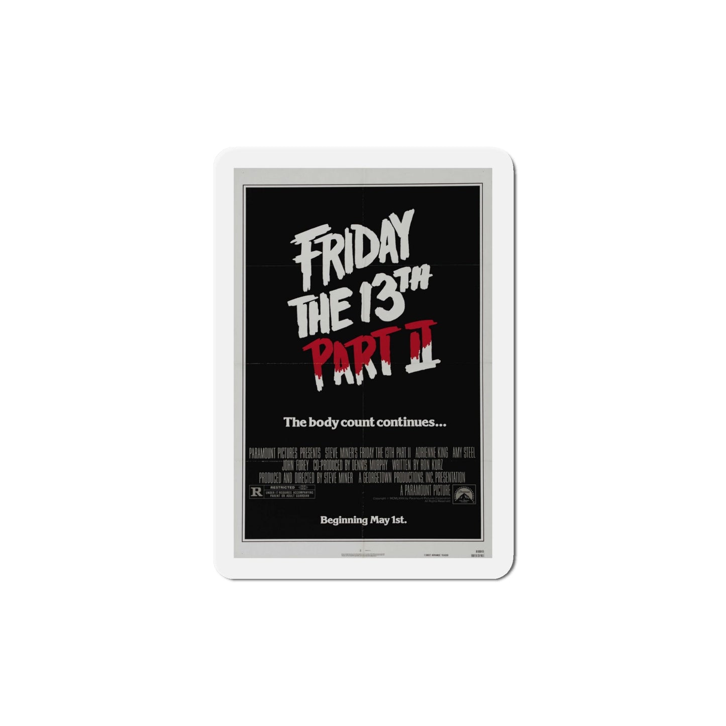 Friday the 13th Part 2 1981 Movie Poster Die-Cut Magnet-5" x 5"-The Sticker Space