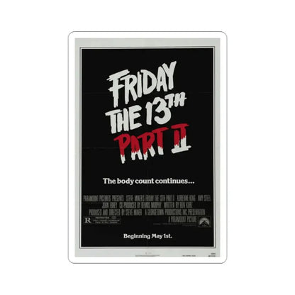Friday the 13th Part 2 1981 Movie Poster STICKER Vinyl Die-Cut Decal 2 Inch - The Sticker Space