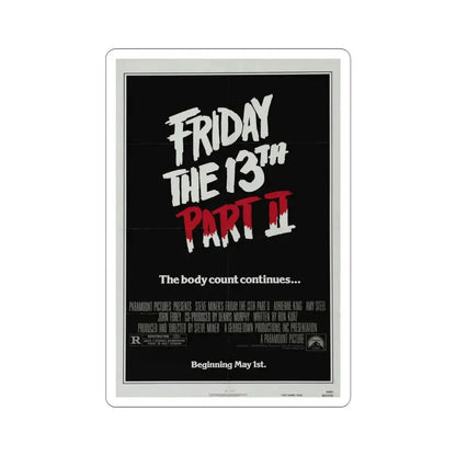 Friday the 13th Part 2 1981 Movie Poster STICKER Vinyl Die-Cut Decal 4 Inch - The Sticker Space