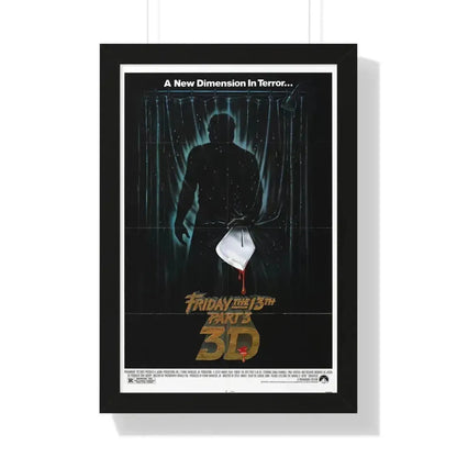 FRIDAY THE 13TH PART 3 1982 - Framed Movie Poster 16″ x 24″ Black - The Sticker Space