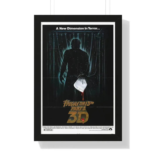 FRIDAY THE 13TH PART 3 1982 - Framed Movie Poster 16″ x 24″ Black - The Sticker Space