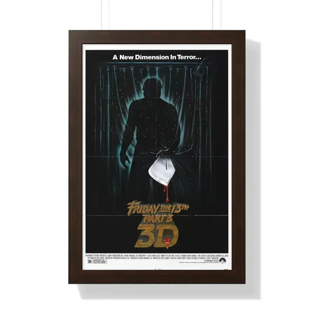 FRIDAY THE 13TH PART 3 1982 - Framed Movie Poster 16″ x 24″ Walnut - The Sticker Space