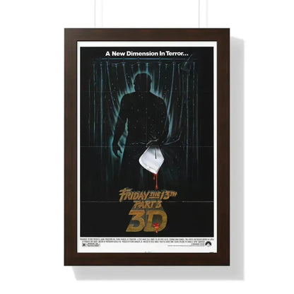 FRIDAY THE 13TH PART 3 1982 - Framed Movie Poster 16″ x 24″ Walnut - The Sticker Space