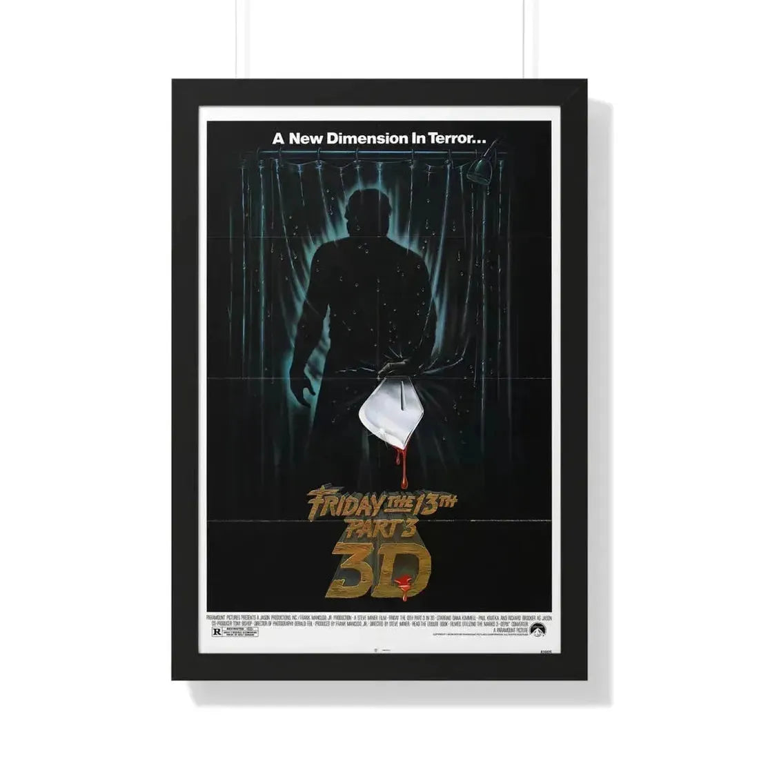 FRIDAY THE 13TH PART 3 1982 - Framed Movie Poster 20" x 30" Black - The Sticker Space