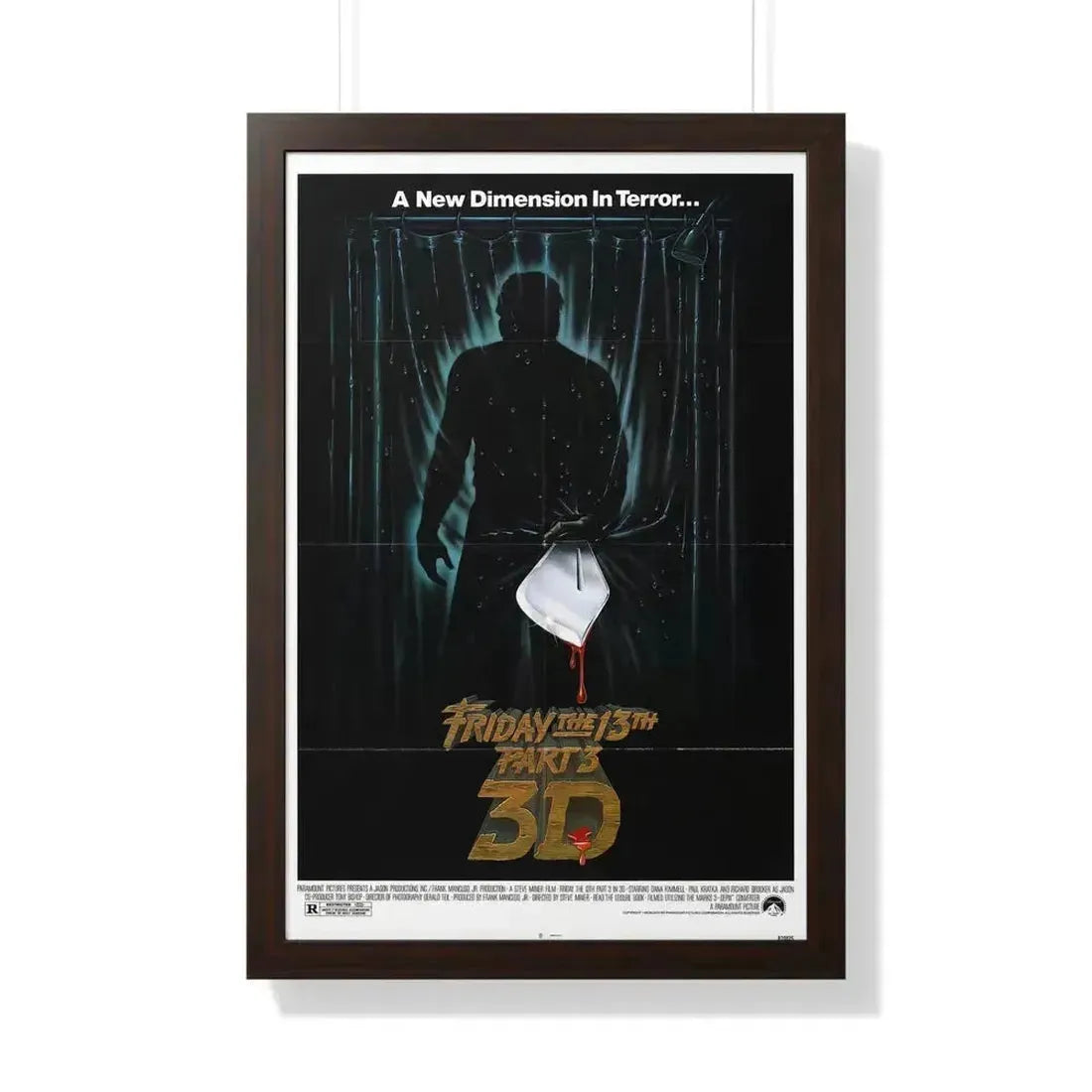 FRIDAY THE 13TH PART 3 1982 - Framed Movie Poster 20" x 30" Walnut - The Sticker Space