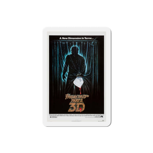 Friday the 13th Part 3 1982 Movie Poster Die-Cut Magnet-2" x 2"-The Sticker Space