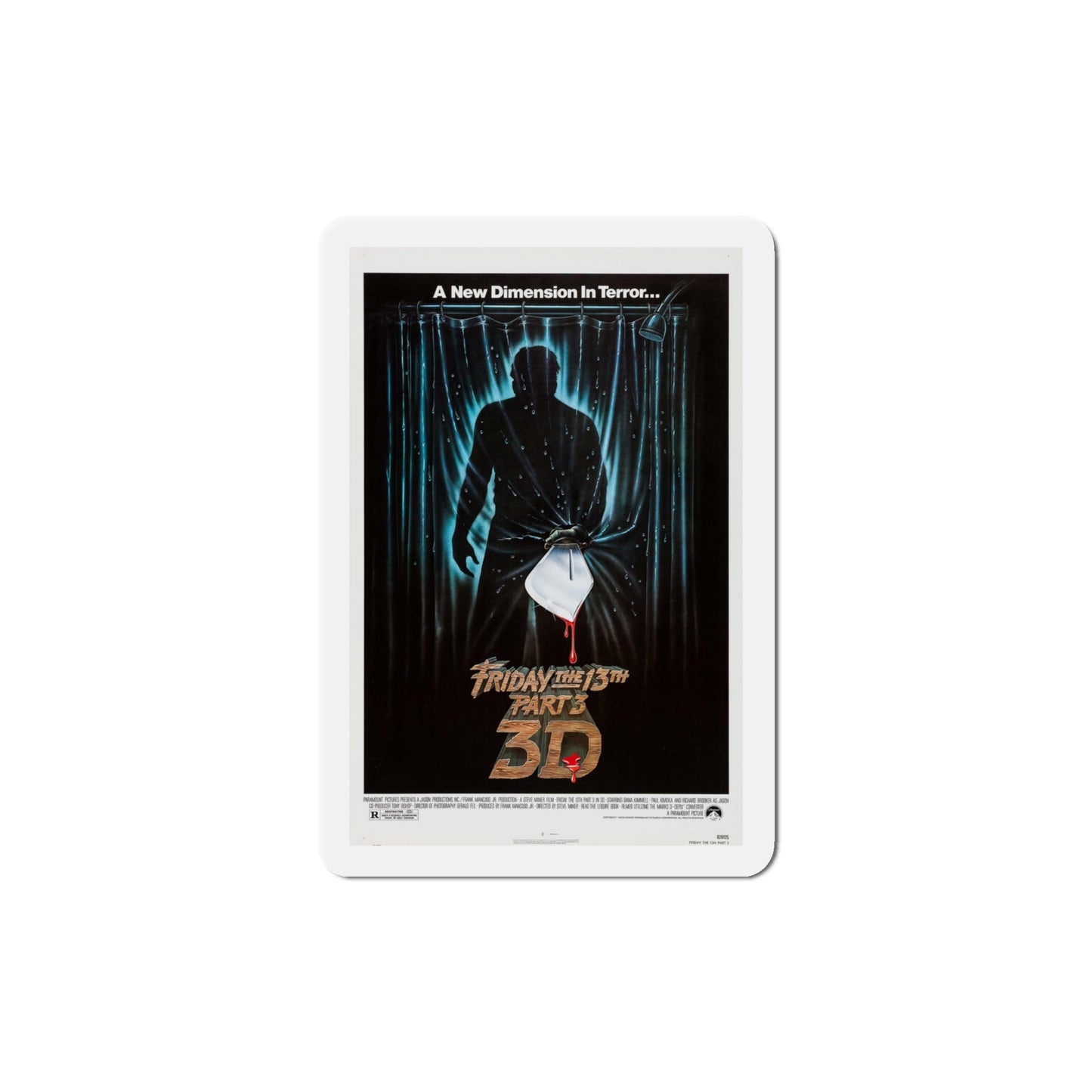 Friday the 13th Part 3 1982 Movie Poster Die-Cut Magnet-4" x 4"-The Sticker Space