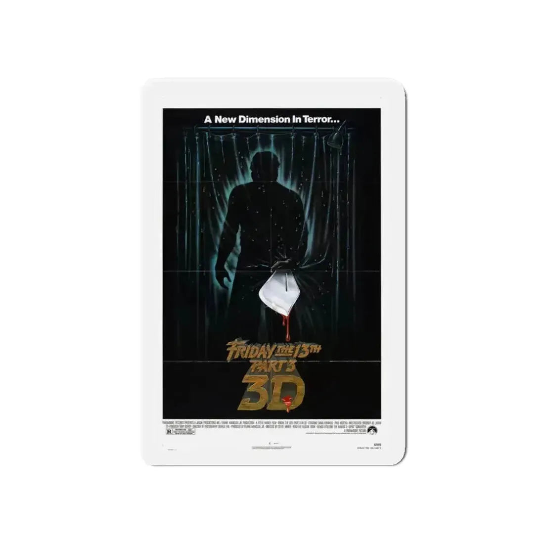 FRIDAY THE 13TH PART 3 1982 Movie Poster - Refrigerator Magnet - The Sticker Space
