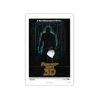FRIDAY THE 13TH PART 3 1982 Movie Poster STICKER Vinyl Die-Cut Decal 4 Inch - The Sticker Space