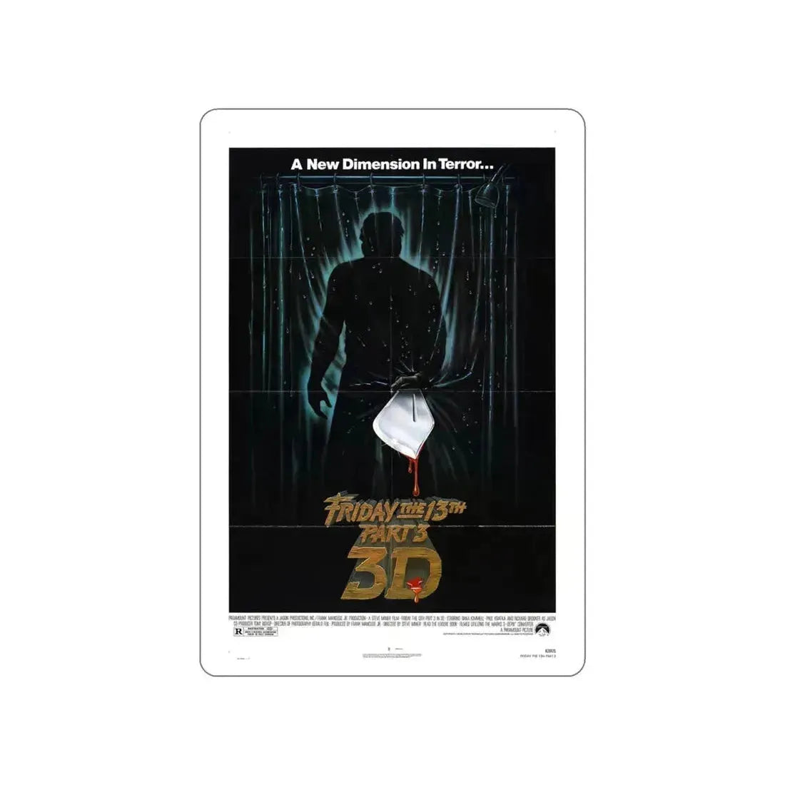 FRIDAY THE 13TH PART 3 1982 Movie Poster STICKER Vinyl Die-Cut Decal 6 Inch - The Sticker Space