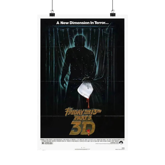 FRIDAY THE 13TH PART 3 1982 - Paper Movie Poster 12″ x 18″ Matte - The Sticker Space