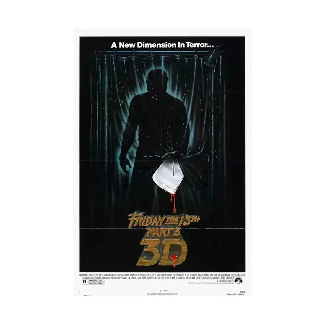 FRIDAY THE 13TH PART 3 1982 - Paper Movie Poster - The Sticker Space