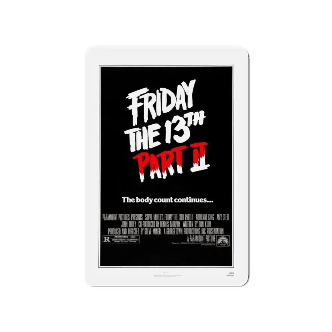 FRIDAY THE 13TH PART II 1981 Movie Poster - Refrigerator Magnet 4 Inch - The Sticker Space