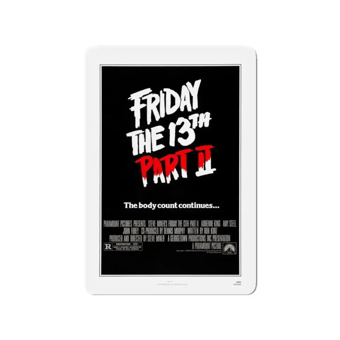FRIDAY THE 13TH PART II 1981 Movie Poster - Refrigerator Magnet - The Sticker Space