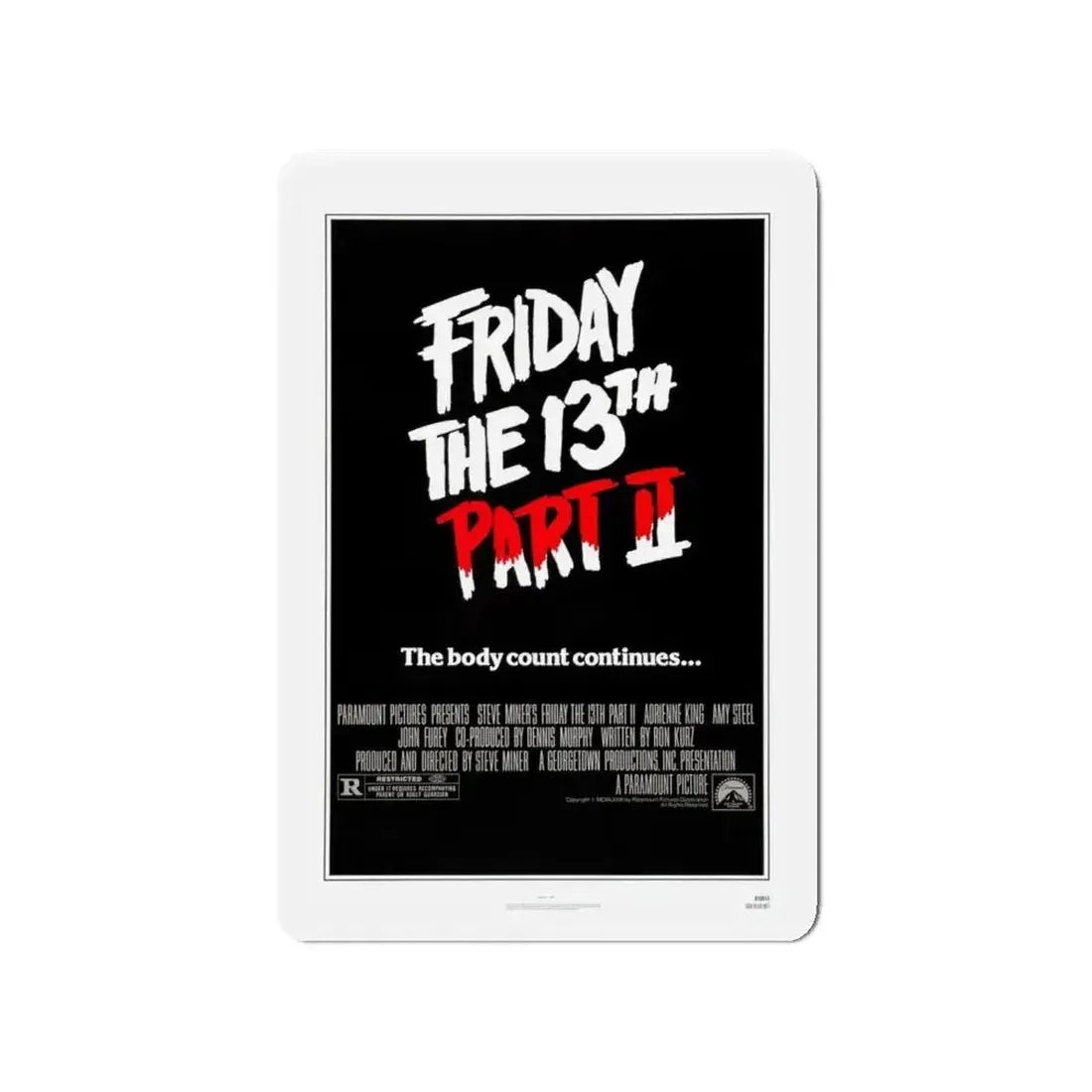 FRIDAY THE 13TH PART II 1981 Movie Poster - Refrigerator Magnet - The Sticker Space