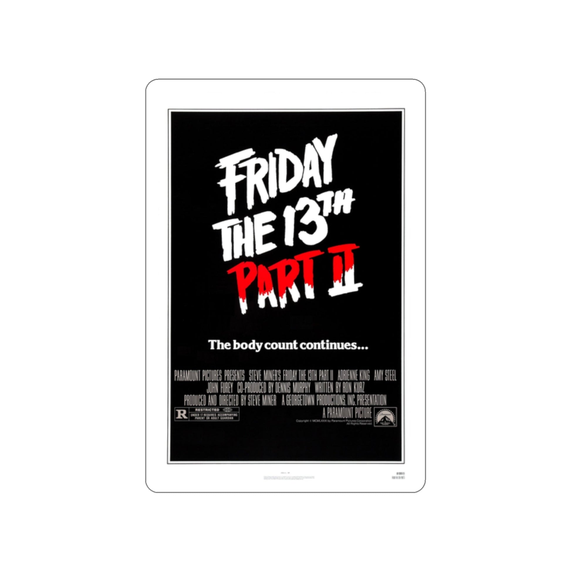 FRIDAY THE 13TH PART II 1981 Movie Poster STICKER Vinyl Die-Cut Decal-2 Inch-The Sticker Space