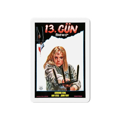 FRIDAY THE 13TH PART II (TURKISH) 1981 Movie Poster - Refrigerator Magnet 6 Inch - The Sticker Space