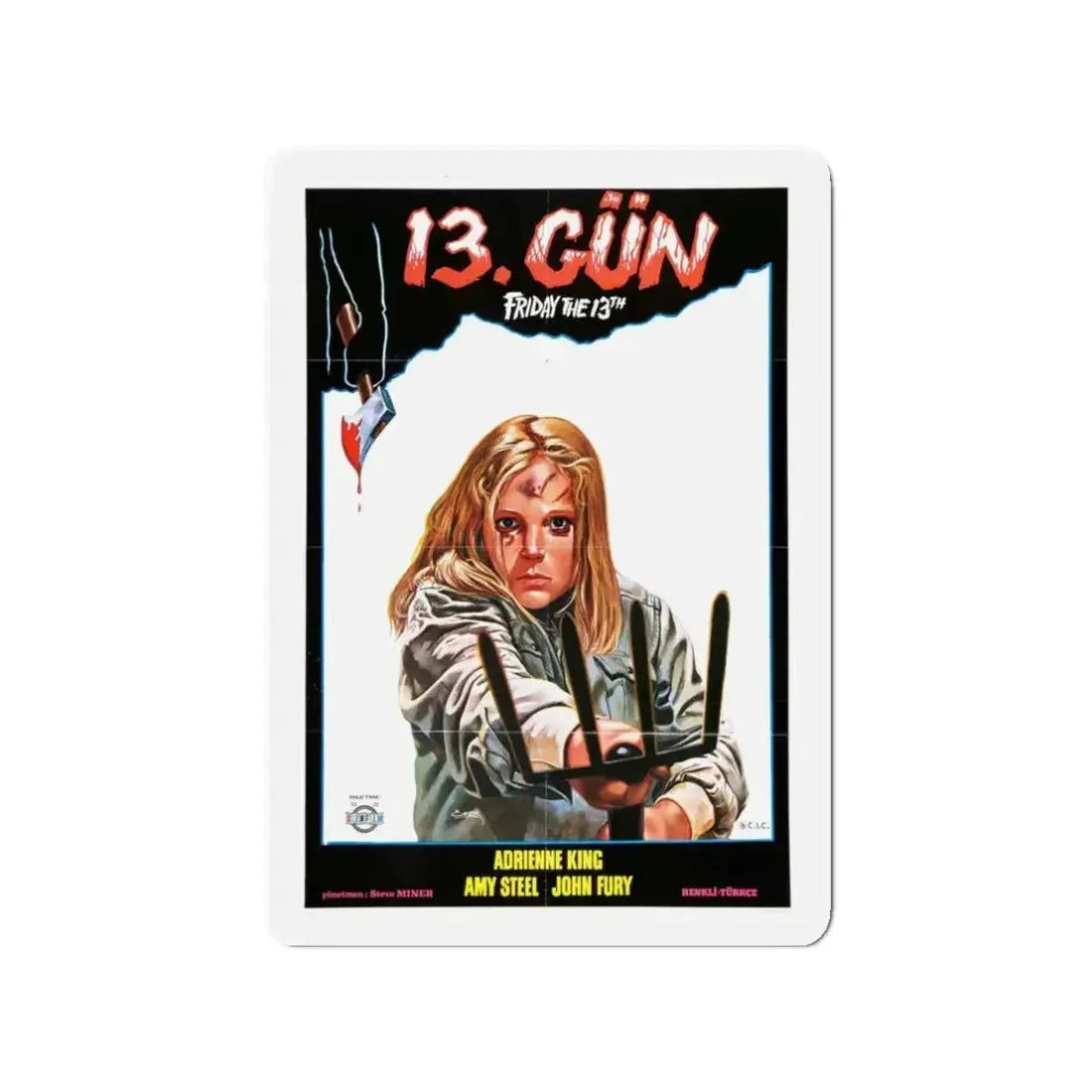 FRIDAY THE 13TH PART II (TURKISH) 1981 Movie Poster - Refrigerator Magnet - The Sticker Space
