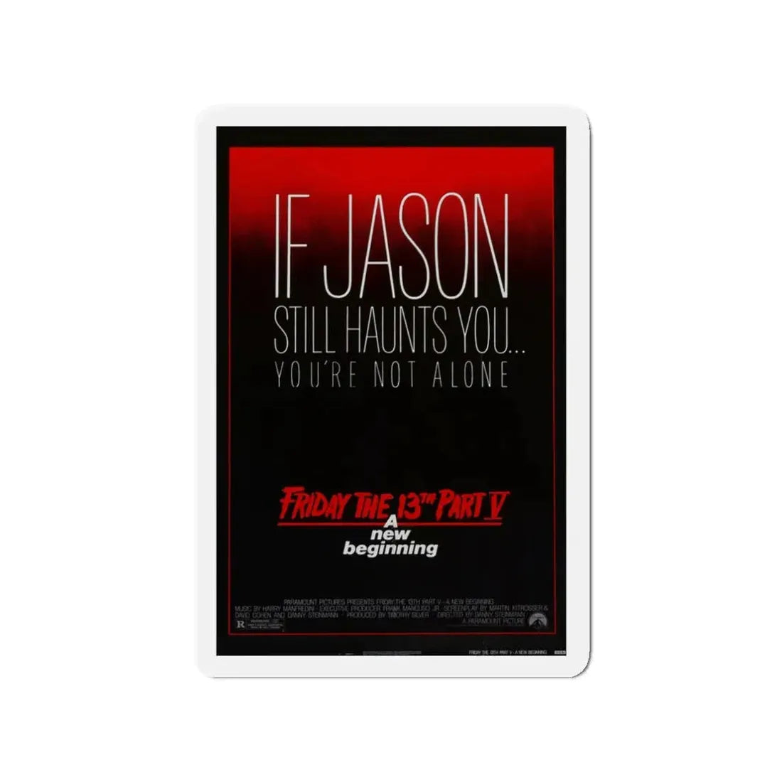 FRIDAY THE 13TH PART V - A NEW BEGINNING 1985 Movie Poster - Refrigerator Magnet 3 Inch - The Sticker Space