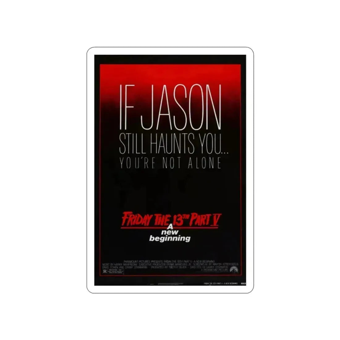 FRIDAY THE 13TH PART V - A NEW BEGINNING 1985 Movie Poster STICKER Vinyl Die-Cut Decal 2 Inch - The Sticker Space