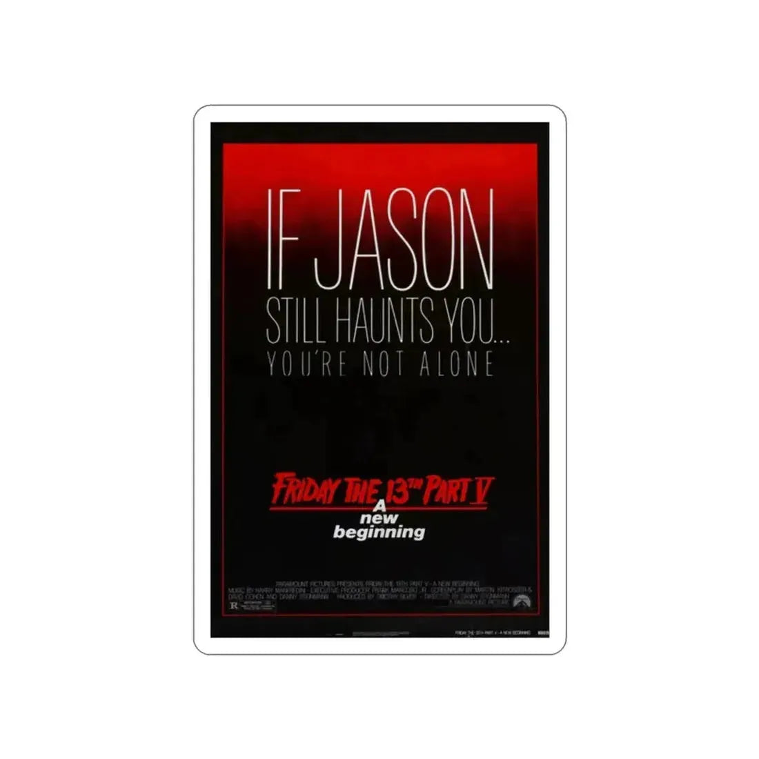 FRIDAY THE 13TH PART V - A NEW BEGINNING 1985 Movie Poster STICKER Vinyl Die-Cut Decal - The Sticker Space