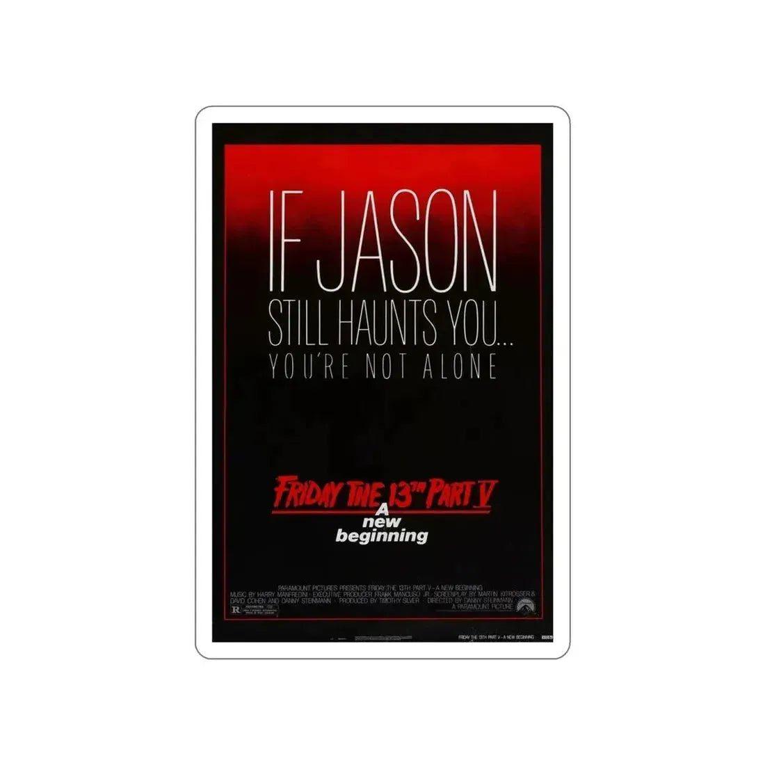FRIDAY THE 13TH PART V - A NEW BEGINNING 1985 Movie Poster STICKER Vinyl Die-Cut Decal - The Sticker Space