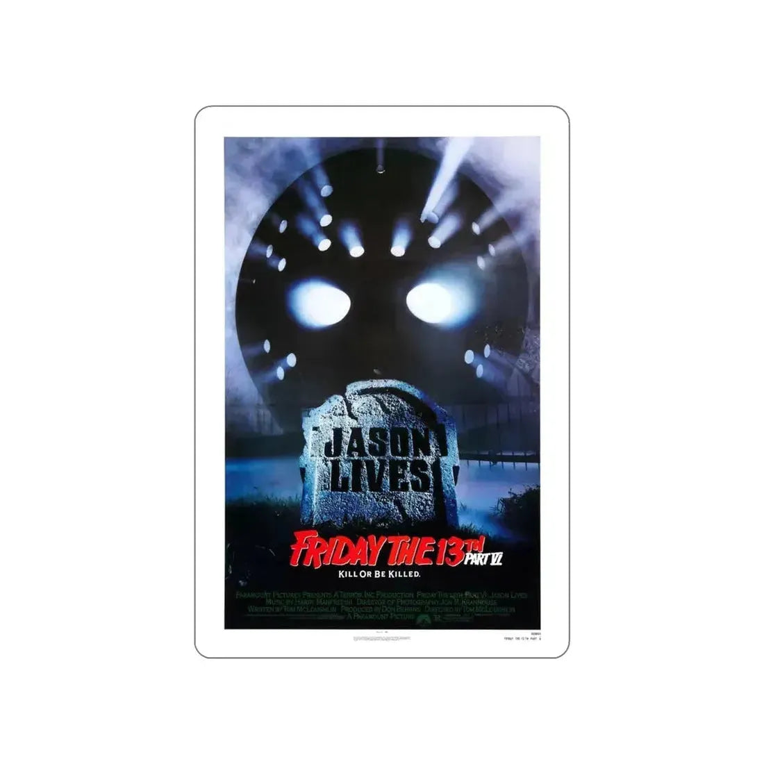 FRIDAY THE 13TH PART VI - JASON LIVES 1986 Movie Poster STICKER Vinyl Die-Cut Decal - The Sticker Space