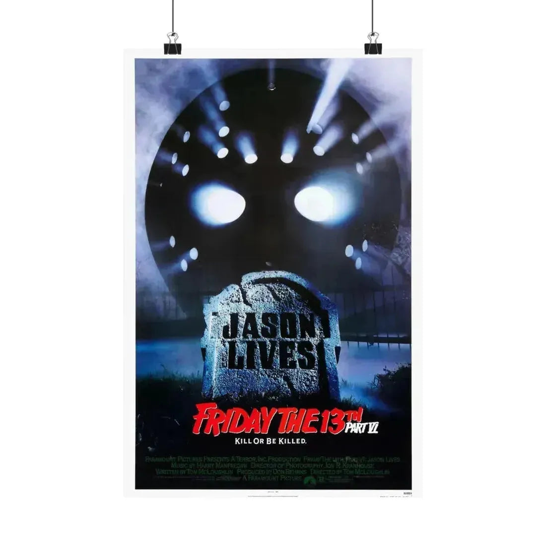 FRIDAY THE 13TH PART VI - JASON LIVES 1986 - Paper Movie Poster 12″ x 18″ Matte - The Sticker Space