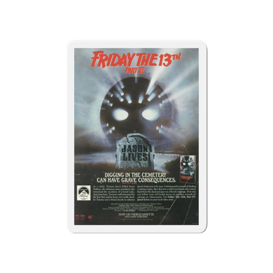 FRIDAY THE 13TH PART VI - JASON LIVES (VIDEO) 1986 Movie Poster - Die-Cut Magnet-6 × 6"-The Sticker Space