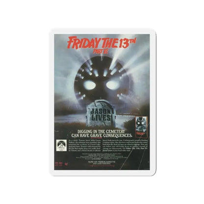FRIDAY THE 13TH PART VI - JASON LIVES (VIDEO) 1986 Movie Poster - Refrigerator Magnet 4 Inch - The Sticker Space