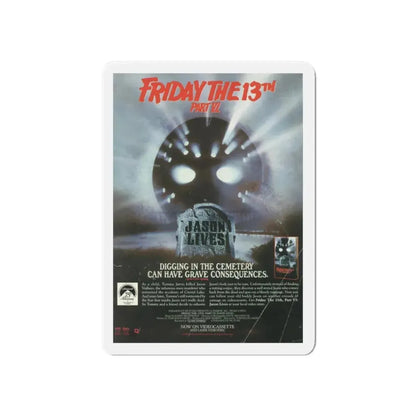 FRIDAY THE 13TH PART VI - JASON LIVES (VIDEO) 1986 Movie Poster - Refrigerator Magnet 6 Inch - The Sticker Space
