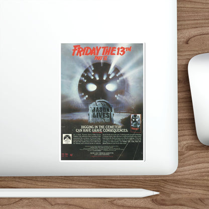 FRIDAY THE 13TH PART VI - JASON LIVES (VIDEO) 1986 Movie Poster STICKER Vinyl Die-Cut Decal-The Sticker Space