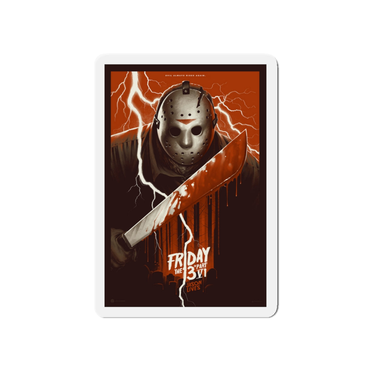 FRIDAY THE 13TH PART VI (MONDO) 1986 Movie Poster - Die-Cut Magnet-5" x 5"-The Sticker Space