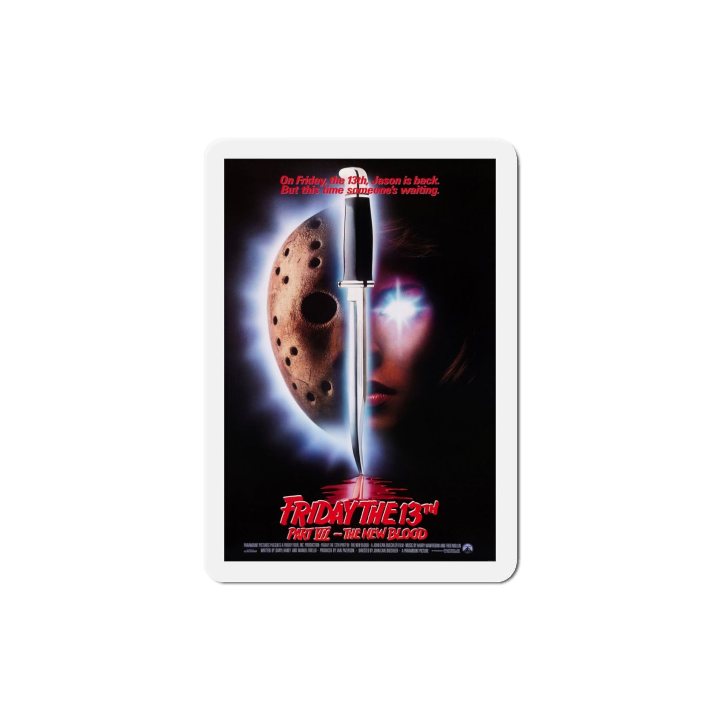 Friday the 13th Part VII The New Blood 1988 Movie Poster Die-Cut Magnet-3" x 3"-The Sticker Space