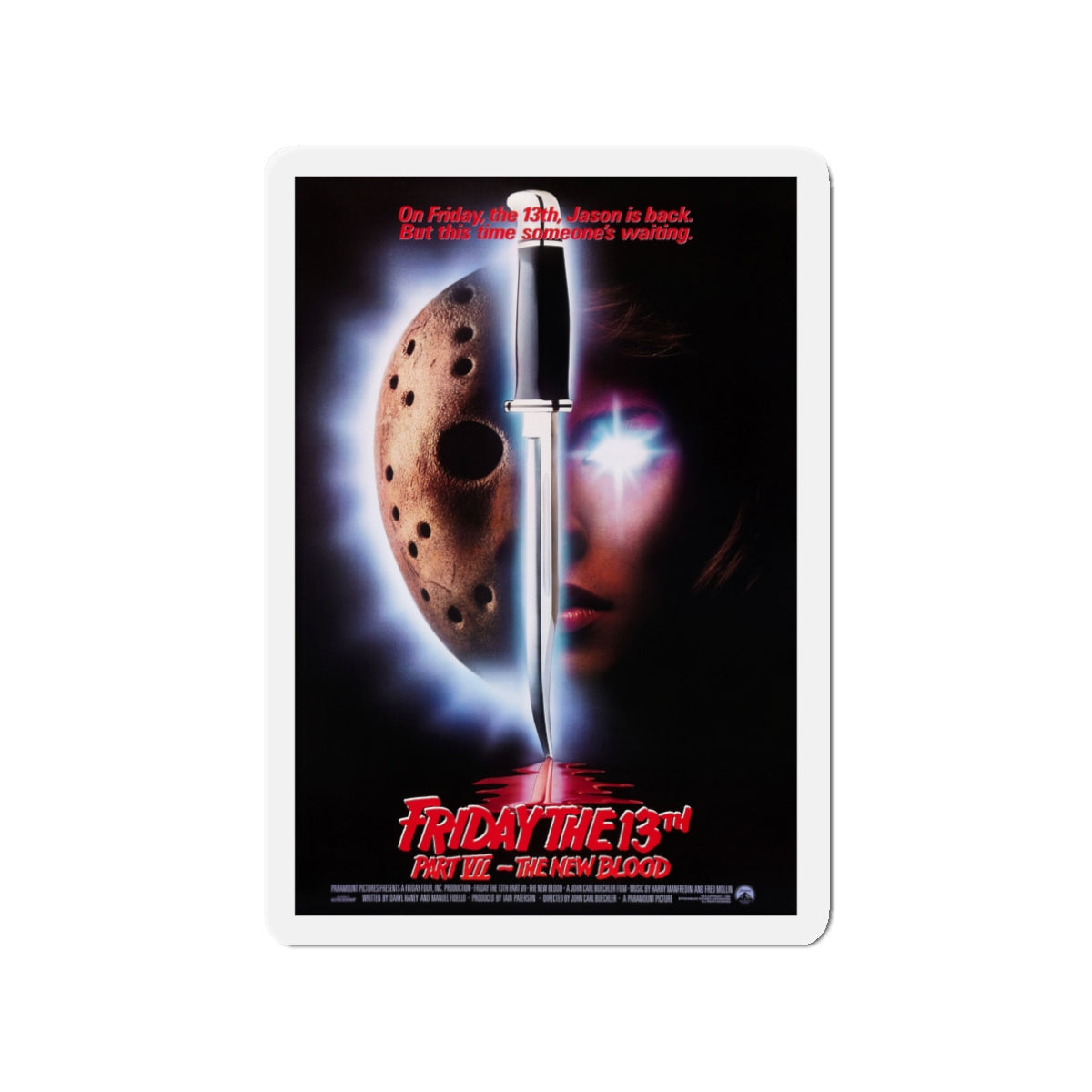 FRIDAY THE 13TH PART VII - THE NEW BLOOD 1988 Movie Poster - Die-Cut Magnet-3" x 3"-The Sticker Space