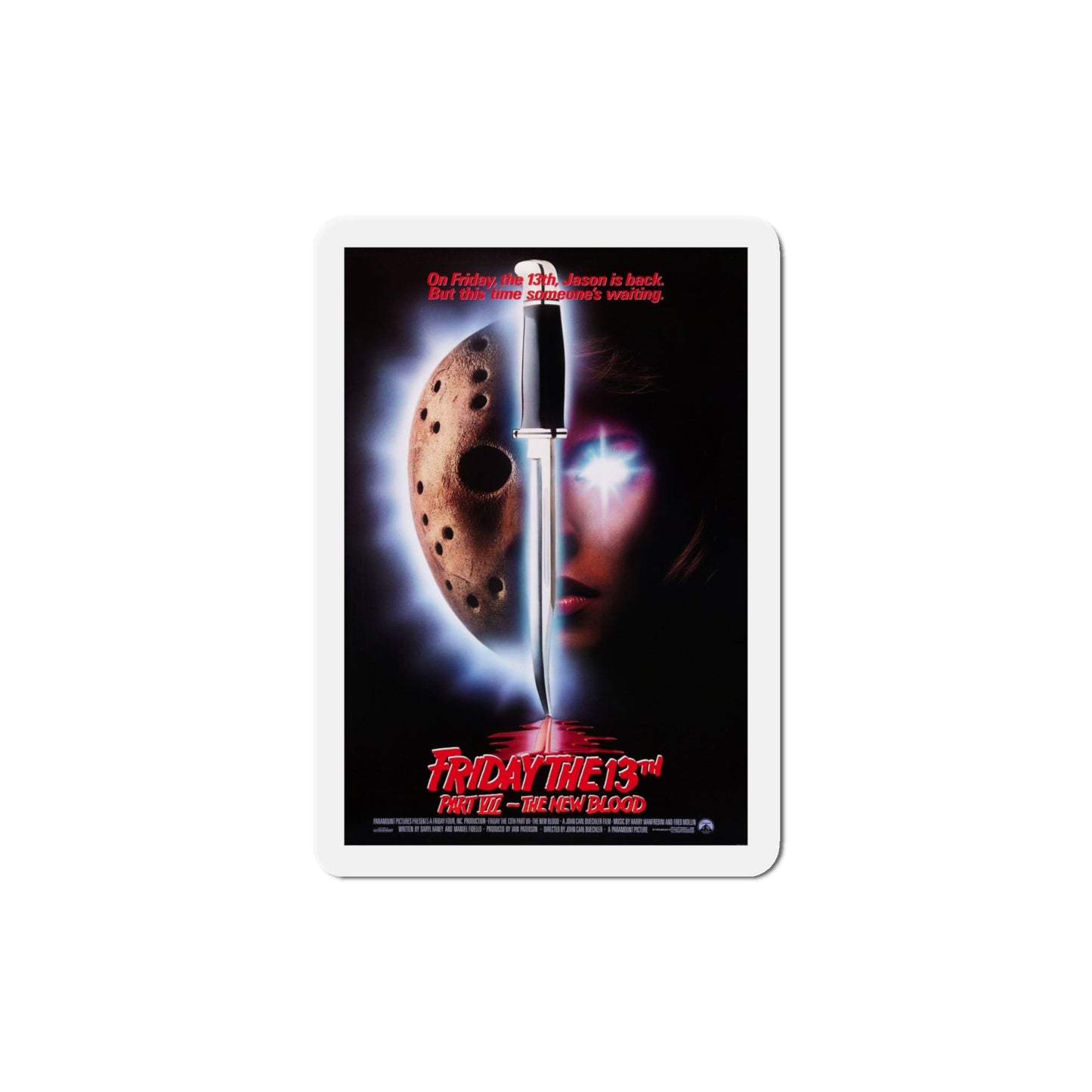 Friday the 13th Part VII The New Blood 1988 Movie Poster Die-Cut Magnet-4" x 4"-The Sticker Space