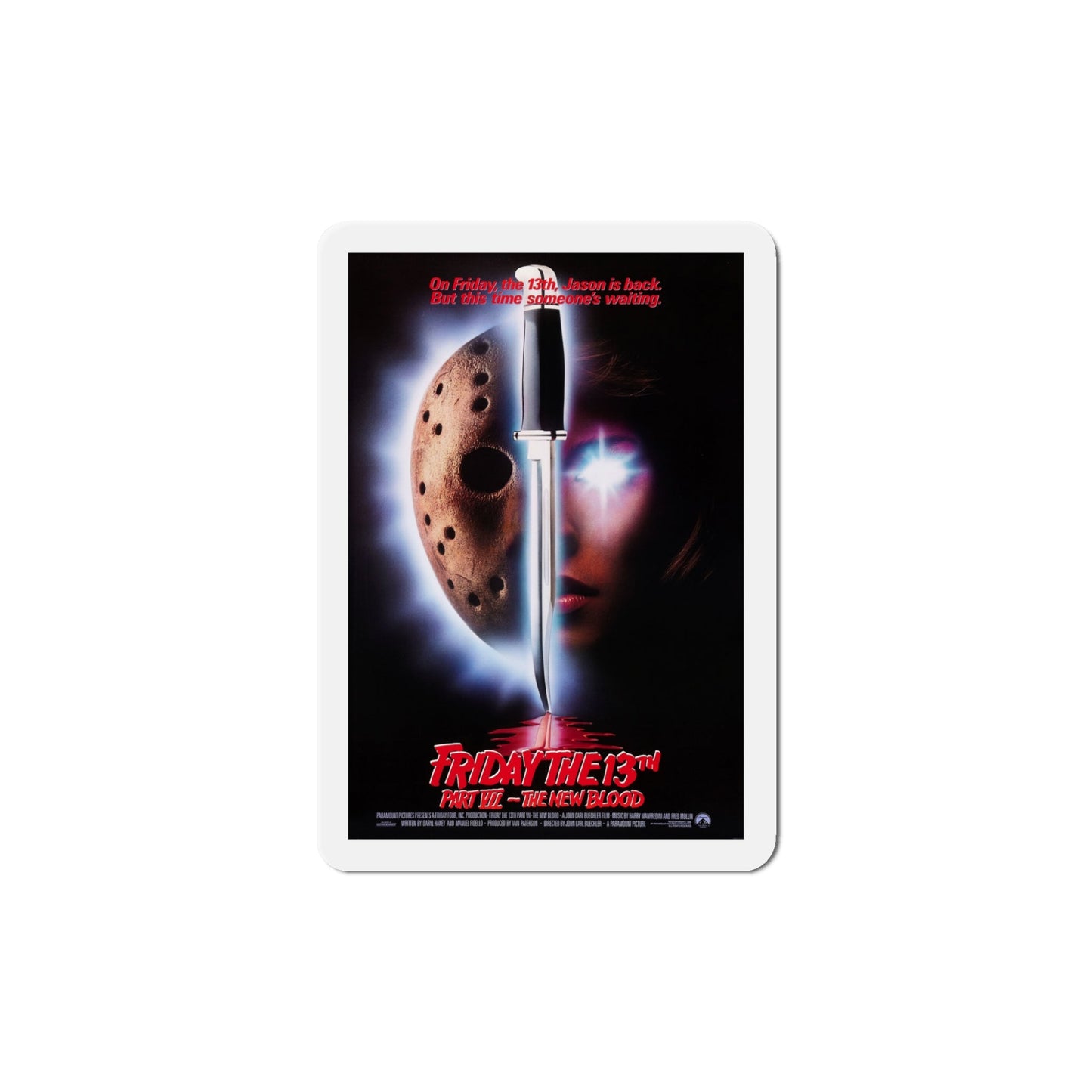 Friday the 13th Part VII The New Blood 1988 Movie Poster Die-Cut Magnet-5" x 5"-The Sticker Space