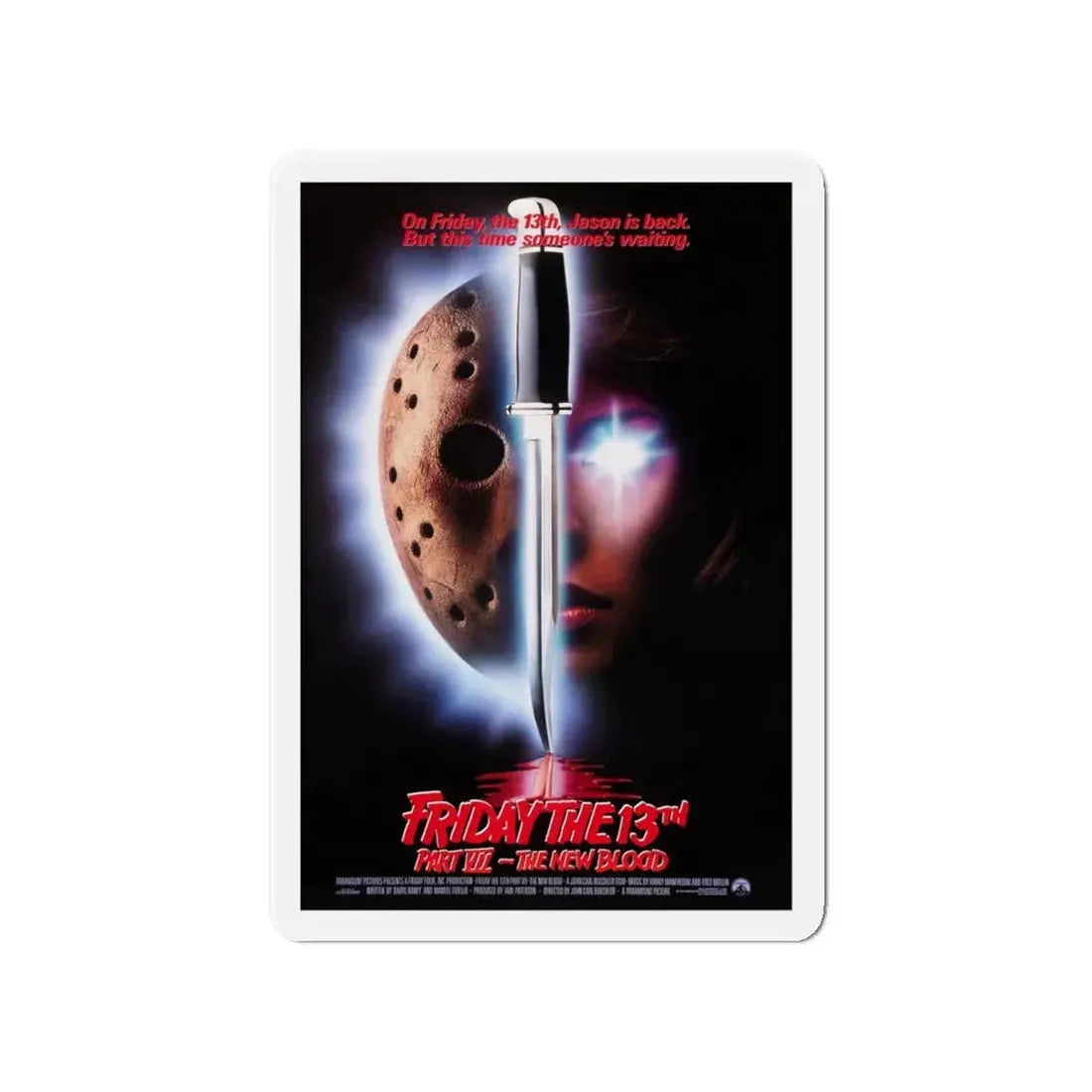 FRIDAY THE 13TH PART VII - THE NEW BLOOD 1988 Movie Poster - Refrigerator Magnet 4 Inch - The Sticker Space