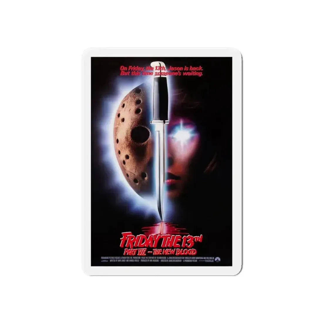 FRIDAY THE 13TH PART VII - THE NEW BLOOD 1988 Movie Poster - Refrigerator Magnet 6 Inch - The Sticker Space