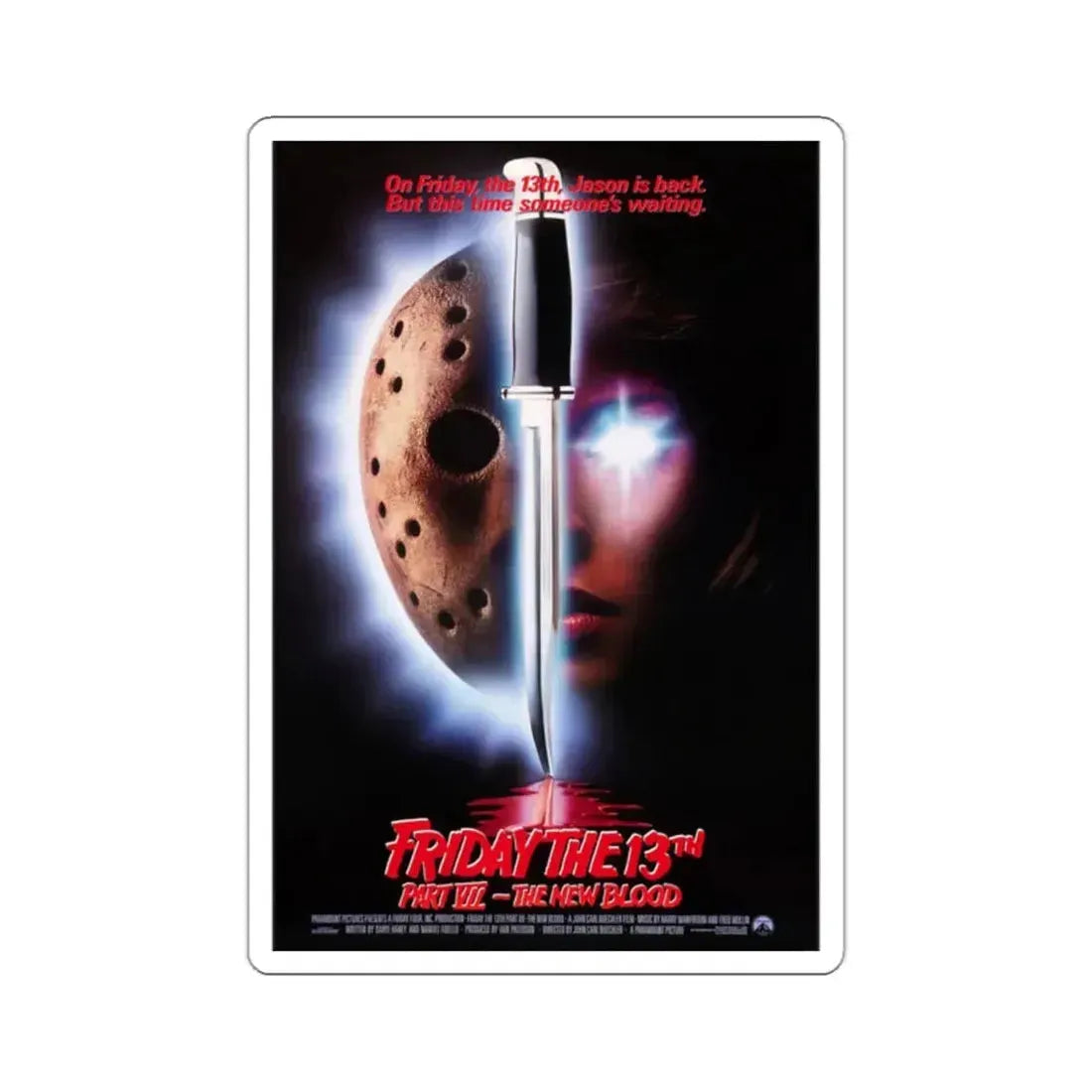 Friday the 13th Part VII The New Blood 1988 Movie Poster STICKER Vinyl Die-Cut Decal 2 Inch - The Sticker Space